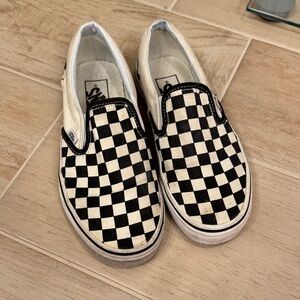 Vans Black and White Checkerboard Slip-Ons